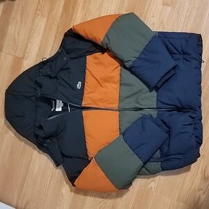 Lacoste Men's Detachable Hood multi.color Quilted Puffer Coat